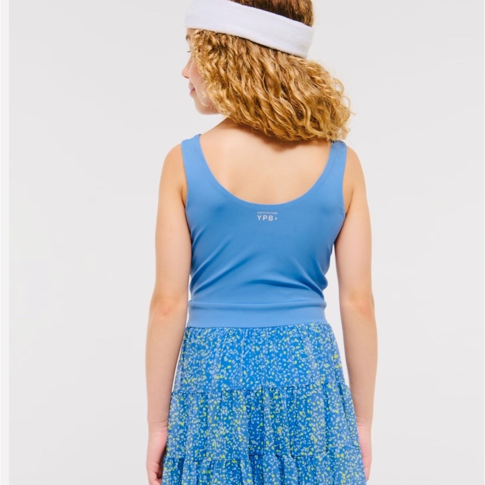 Abercrombie Kids YPB Periwinkle Blue Mesh Mini Dress w Shorts Sz. 11/12 - Picture 3 of 14